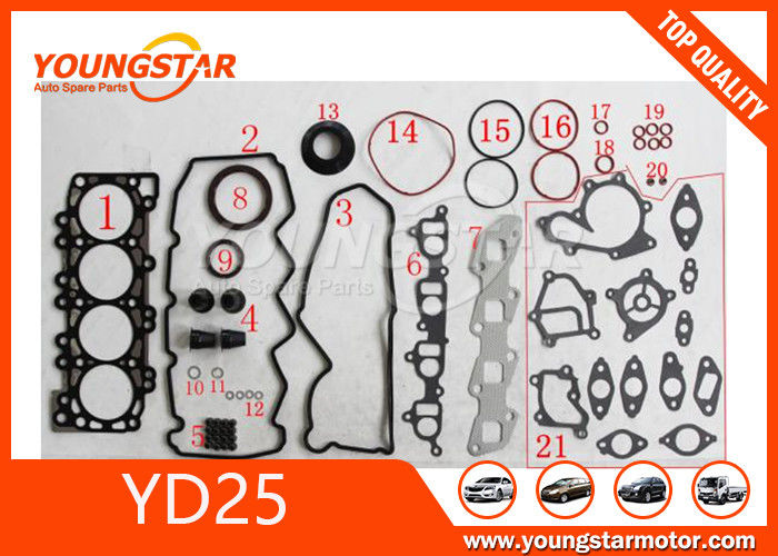 完全なシリンダー ヘッドのガスケットは日産Navarra D40 Yd25、4WDディーゼル ターボ10101-vk526 11044-vk500のために置きました